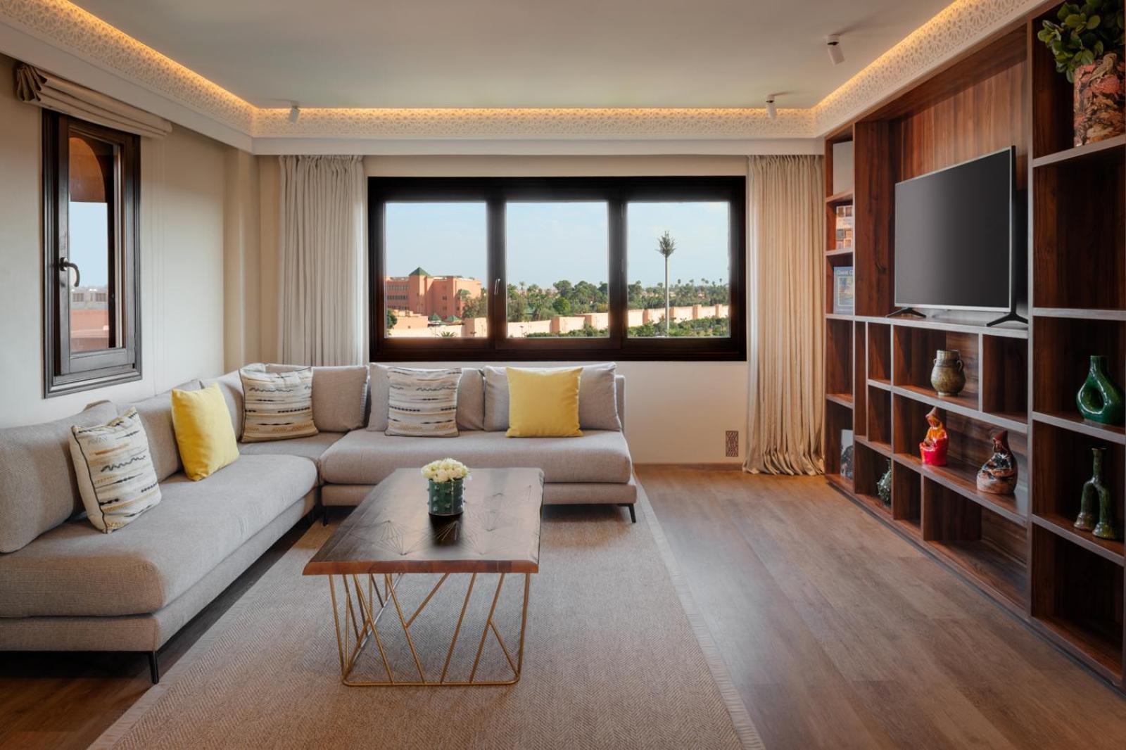 Hivernage Hotel & Spa Marraquexe Exterior foto A living room at the hotel